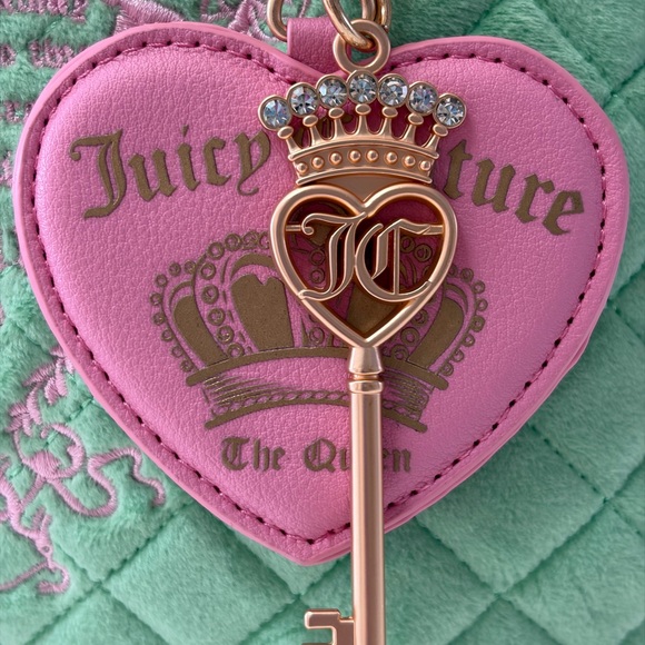 Juicy Couture Pink and Green Quilted Crossover Bag. NWT - Picture 3 of 14